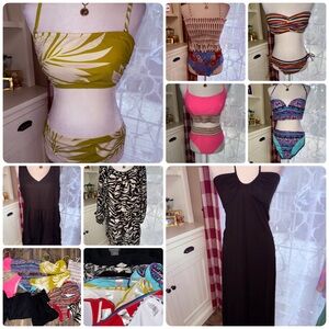 HUGE Swimwear Lot: 8 Pcs – Women’s Bikinis & Coverups all size L/XL